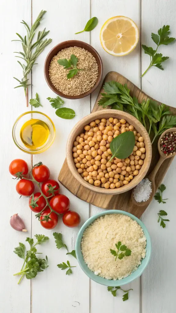 Ingredients for gluten-free vegetarian recipes