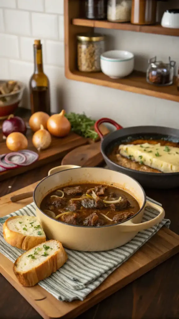 French Onion Short Rib Soup with Gruyère Toast