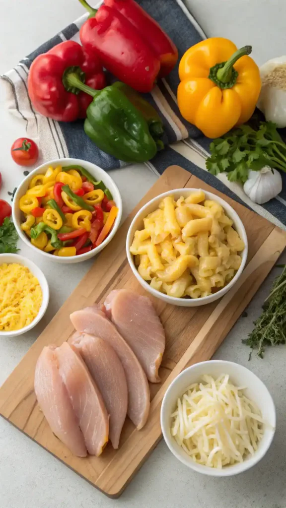 Ingredients for Honey Pepper Chicken with Creamy Macaroni & Cheese