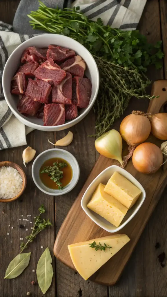 Ingredients for French Onion Short Rib Soup