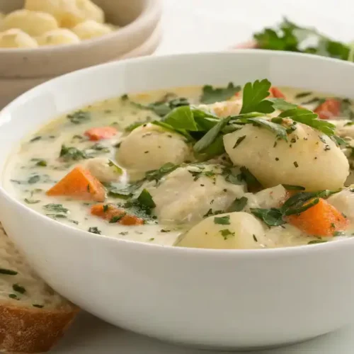 Bowl of Chicken Gnocchi Soup