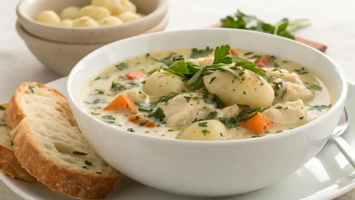 Bowl of Chicken Gnocchi Soup