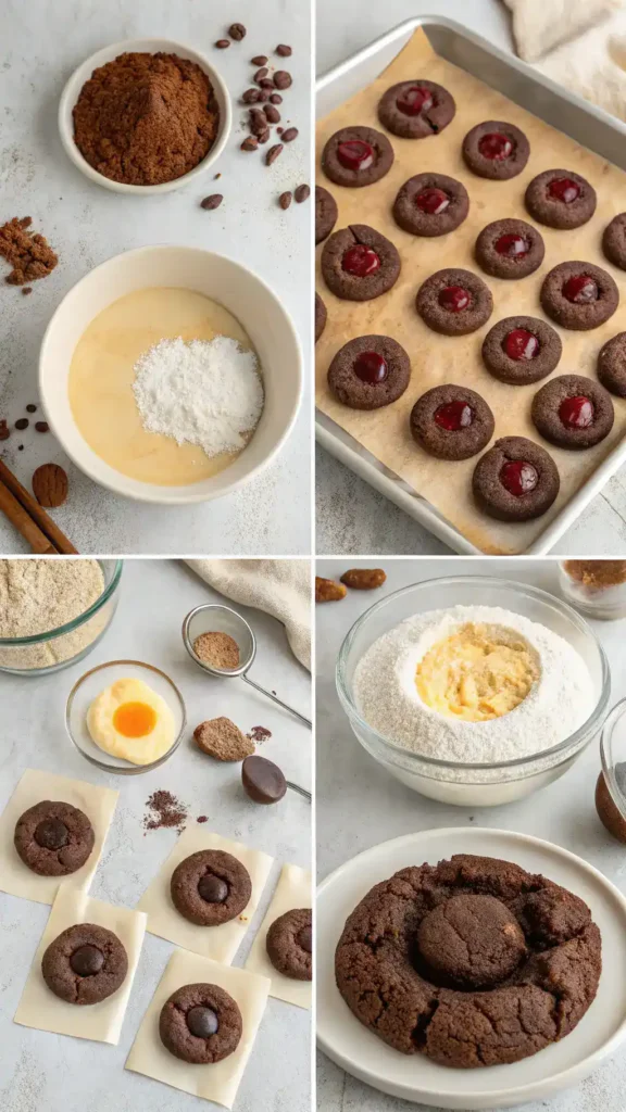 Making Chocolate Thumbprint Cookies