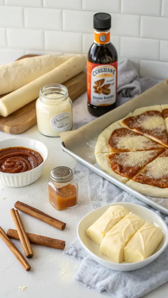 Making Cinnamon-Sugar Pizza with Crescent Rolls
