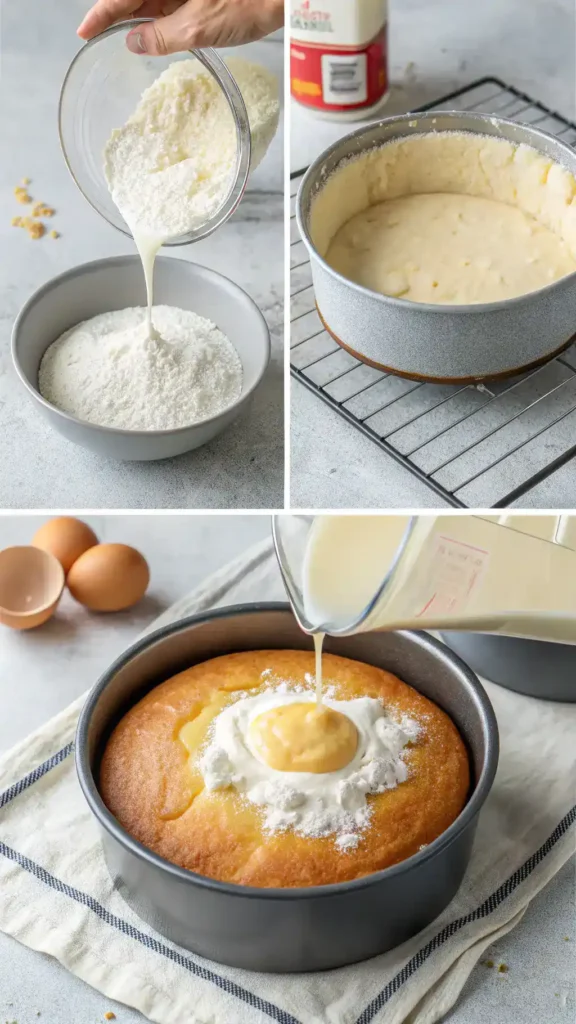 Step-by-step process of making Light & Fluffy Yogurt Cloud Cake