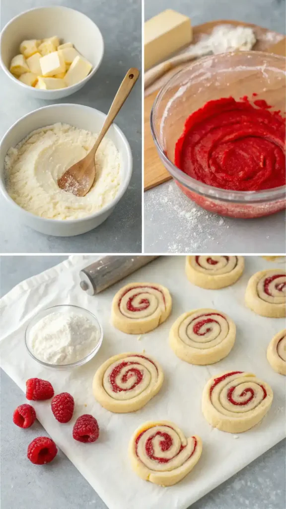 Making Raspberry Swirl Shortbread Cookies
