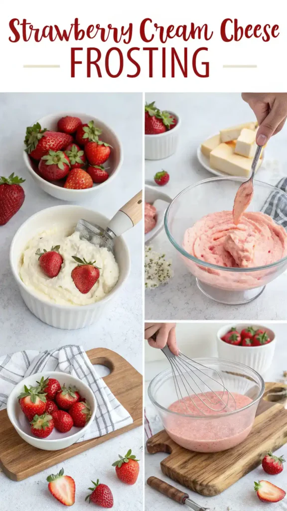 Step-by-step guide to making Strawberry Cream Cheese Frosting