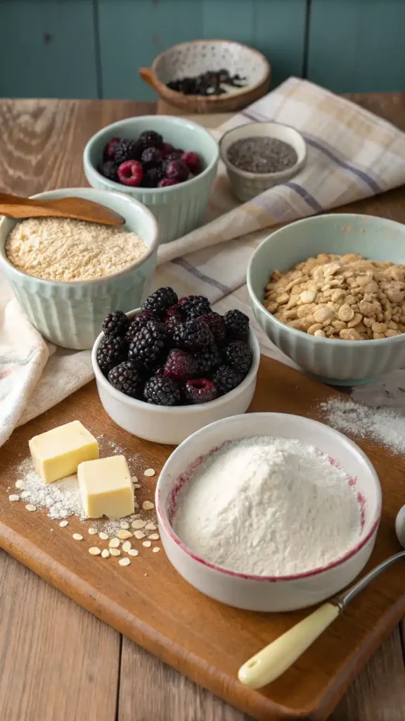 Ingredients for Blackberry Crumble