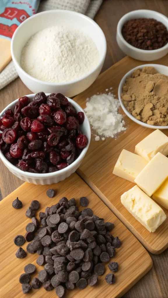 Ingredients for Chocolate Cherry Cookies