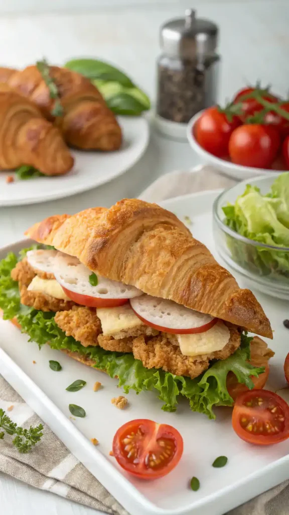 Ingredients for Crispy Chicken Croissant Sandwich