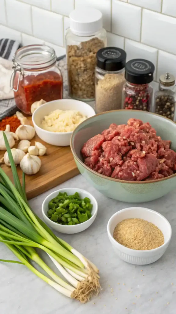 Ingredients for Korean BBQ Meatballs