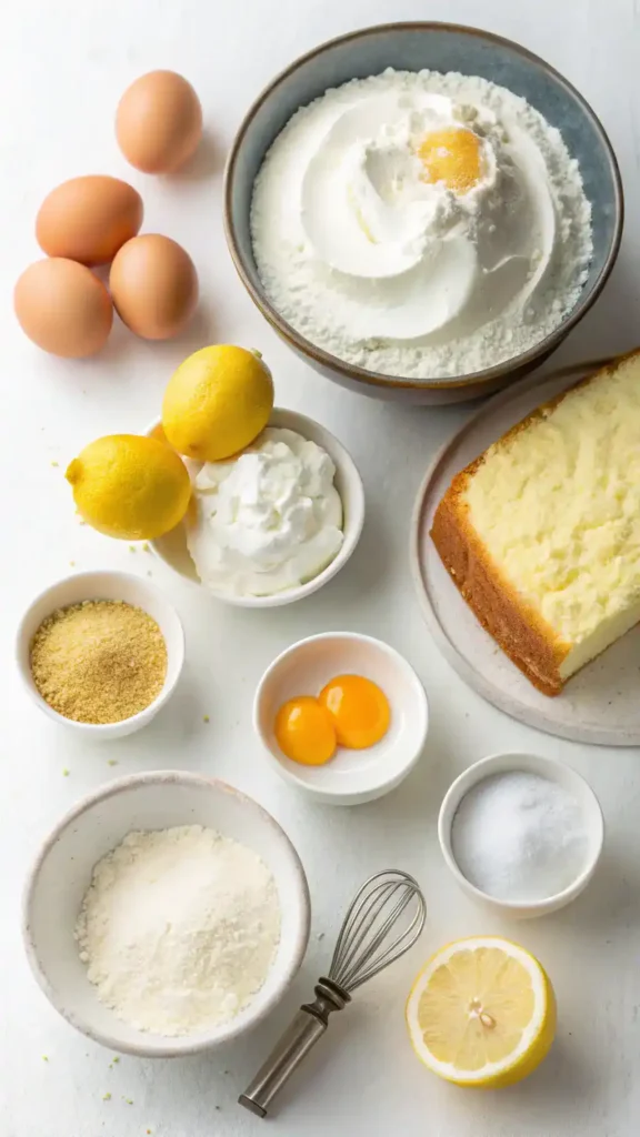 Ingredients for Light & Fluffy Yogurt Cloud Cake