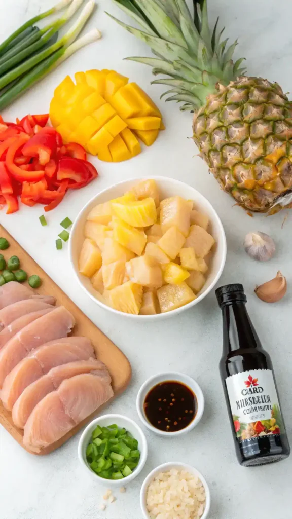 Ingredients for Pineapple Stuffed Teriyaki Chicken