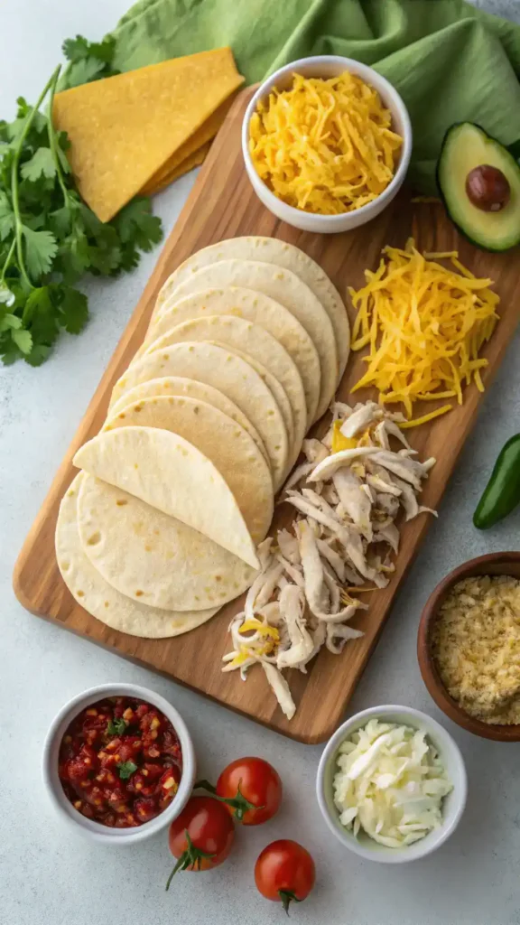Ingredients for enchiladas