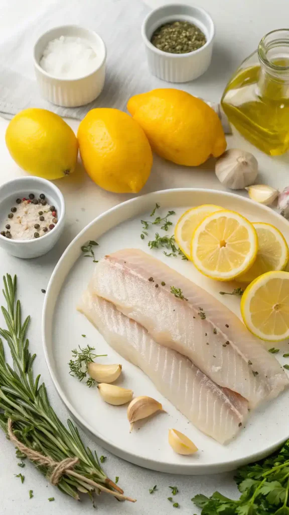 Ingredients for Zesty Lemon Butter Fish Fillet