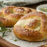 Freshly Baked Mozzarella-Stuffed Rosemary Parmesan Soft Pretzels