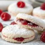 Raspberry-Filled Almond Snow Cookies