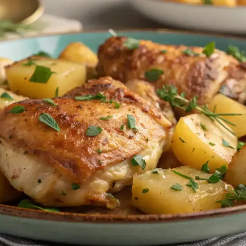 Serving of Chicken and Potato Bake