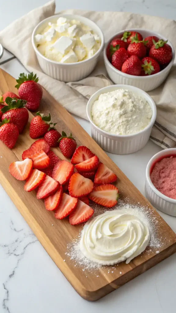 Ingredients for Strawberry Cream Cheese Frosting