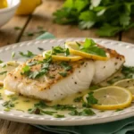Plated Zesty Lemon Butter Fish Fillet