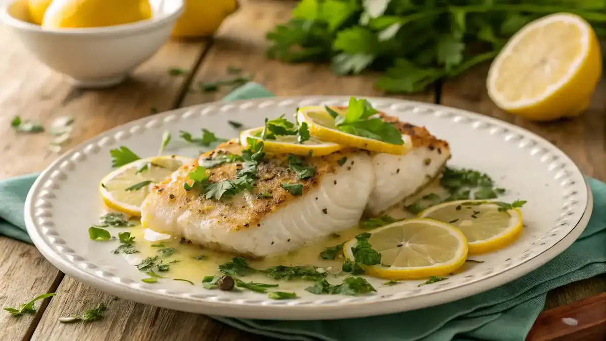 Plated Zesty Lemon Butter Fish Fillet