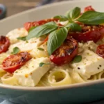 Close-up of Baked Feta Pasta.