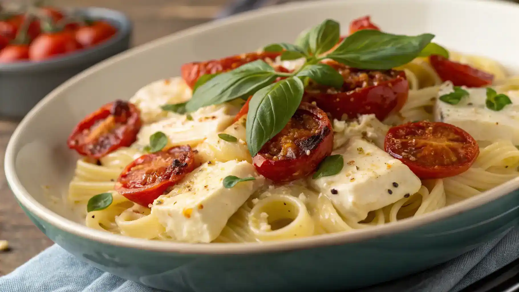Close-up of Baked Feta Pasta.