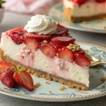 Delicious slice of Berrylicious Strawberry Crunch Cheesecake