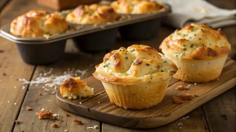 Freshly baked Cheesy Garlic Pull-Apart Muffin Cups