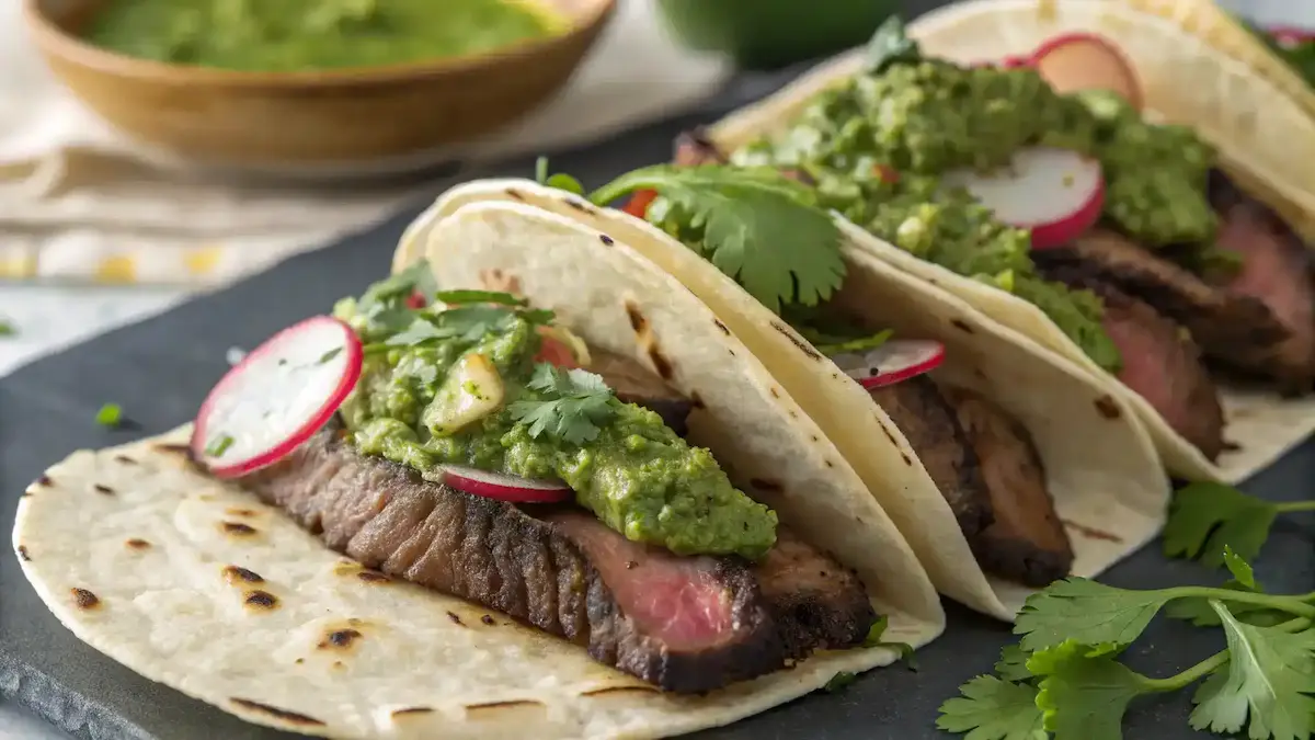 Close-up of Grilled Steak Tacos