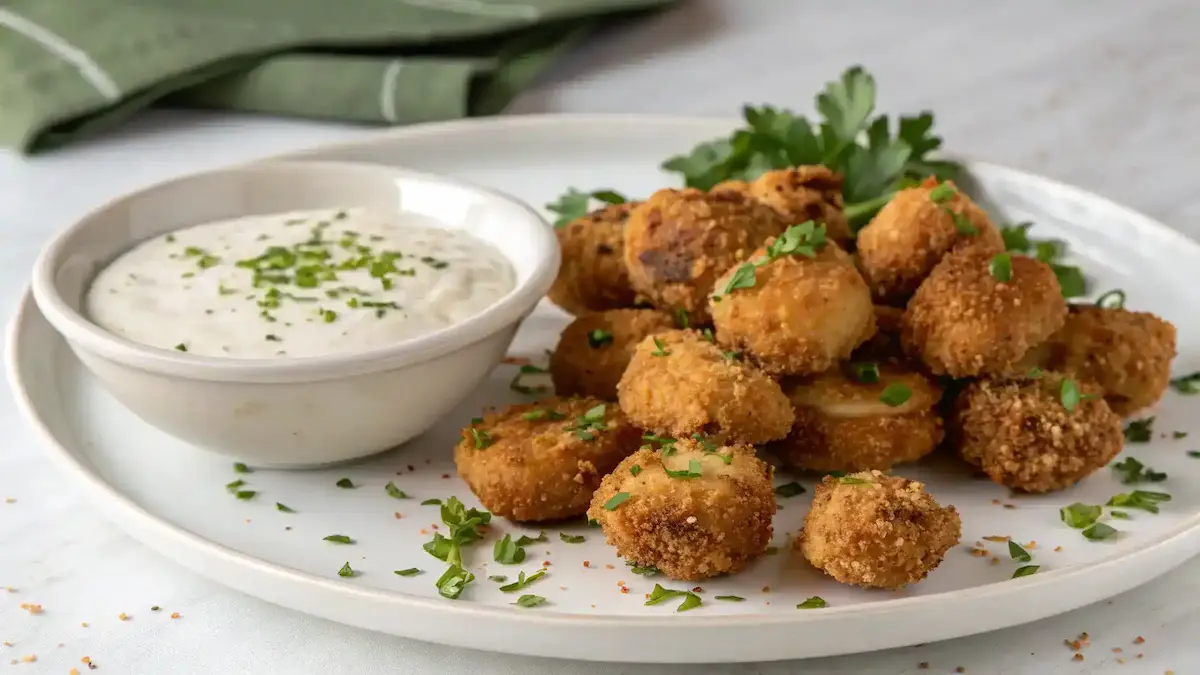 Crispy Fried Mushrooms with Cool Ranch Dip