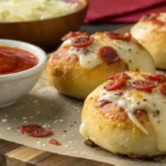 Freshly Baked Cheesy Pepperoni Pizza Bombs