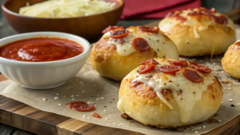 Freshly Baked Cheesy Pepperoni Pizza Bombs