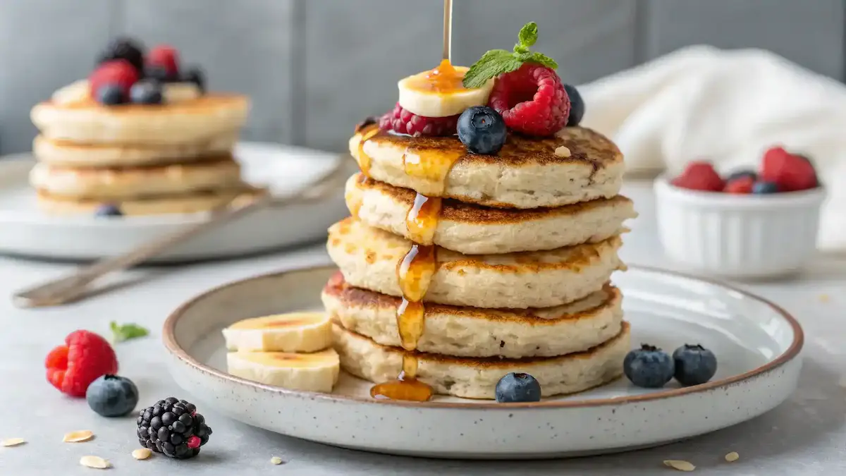 Cottage Cheese Banana Oatmeal Protein Pancakes