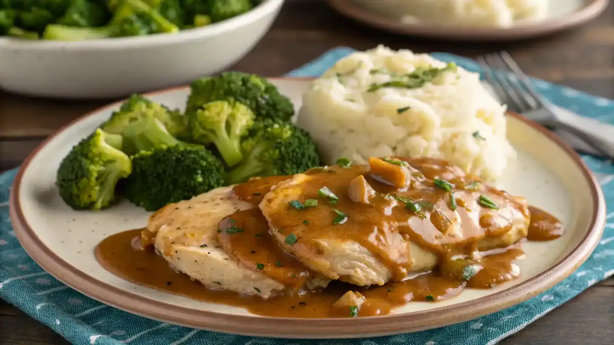 Finished Crock Pot Mississippi Chicken