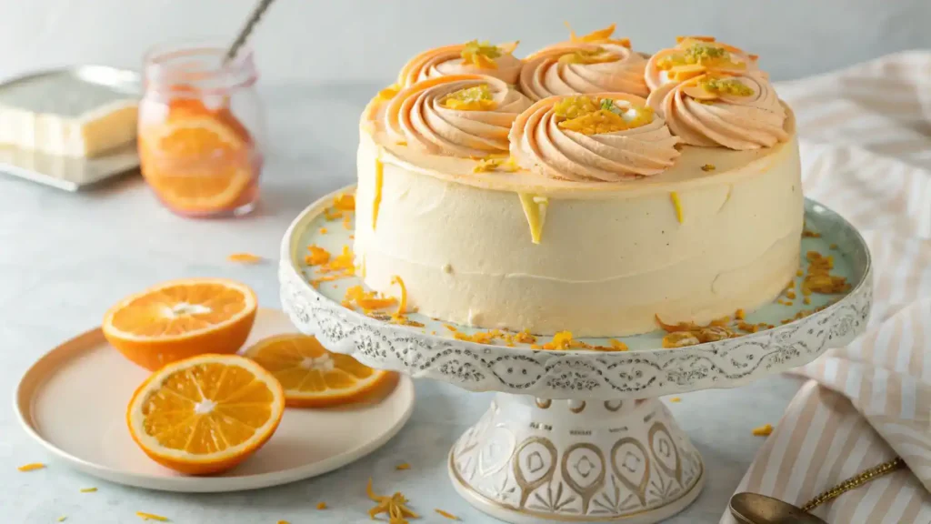 Frosted Orange Creamsicle Cake