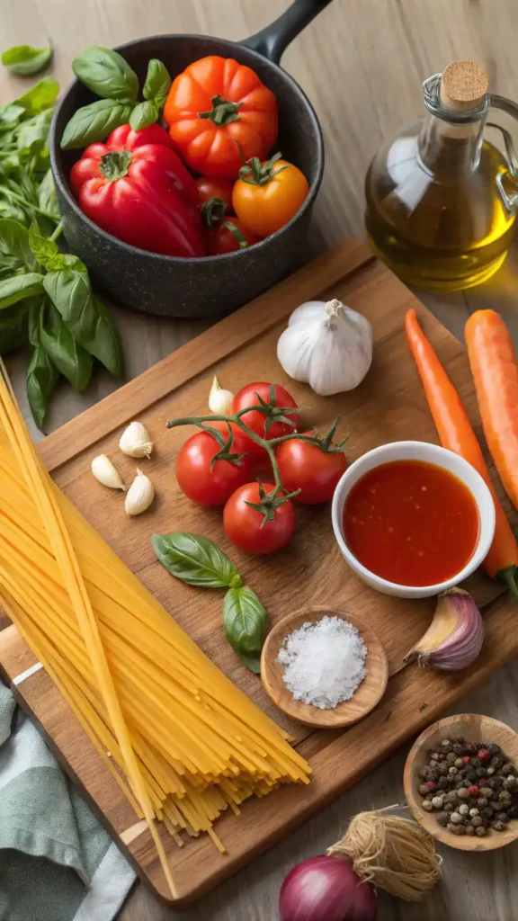 Ingredients for spaghetti sauce