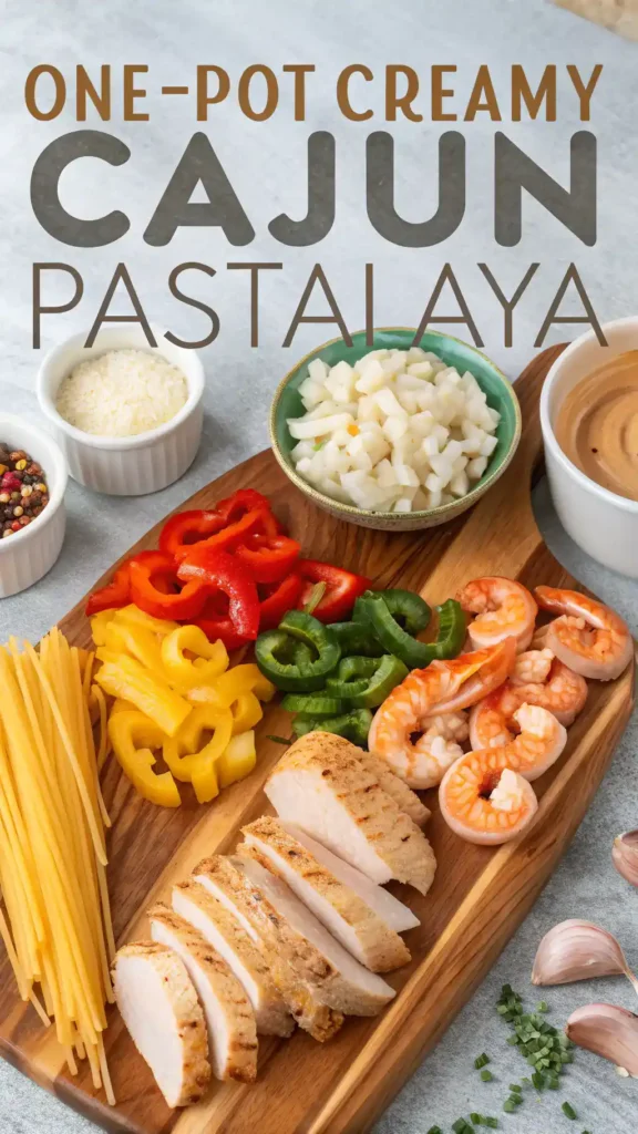 Ingredients for One-Pot Creamy Cajun Pastalaya