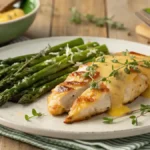 Honey Mustard Glazed Chicken with Cheesy Roasted Asparagus