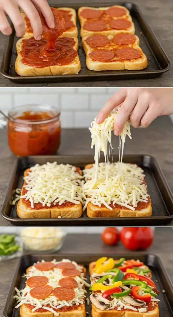 Making Cheesy Texas Toast Pizza