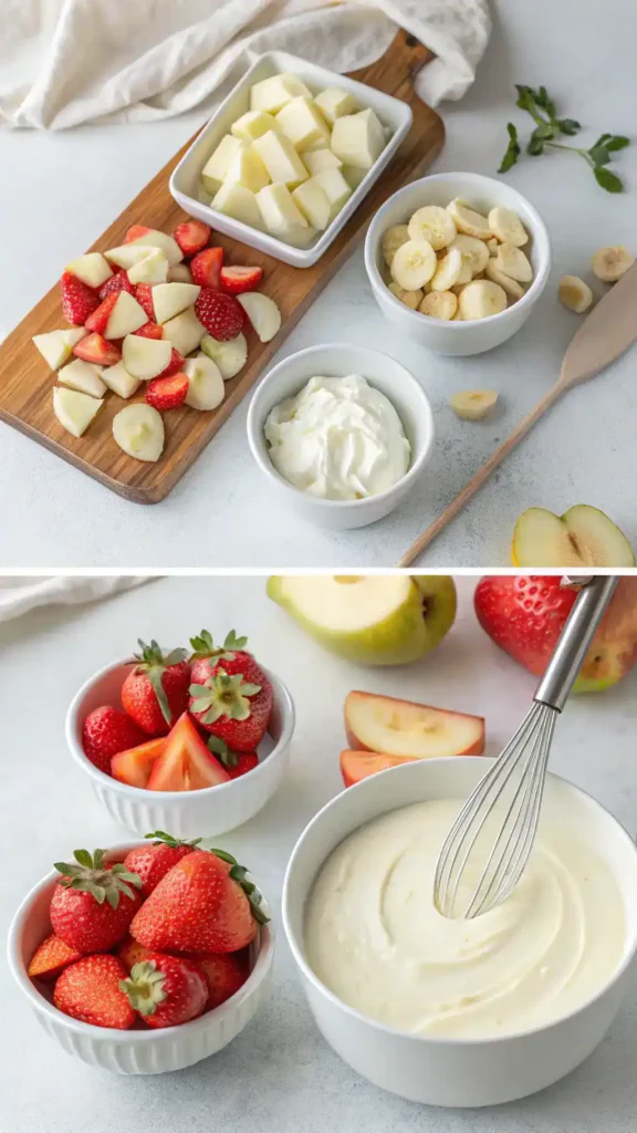 Mixing Cream Cheese Fruit Dip