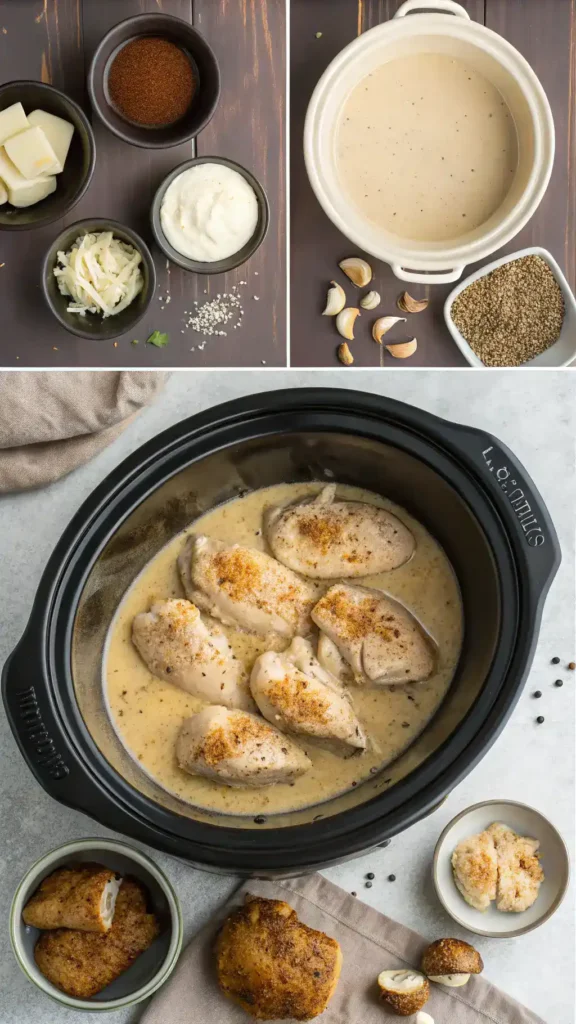 Crockpot Chicken & Gravy preparation