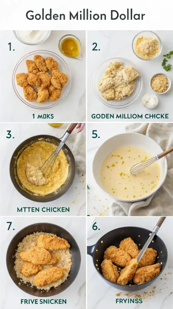 Step-by-step guide to making Golden Million Dollar Chicken