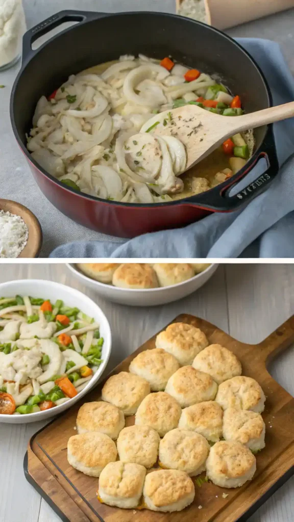Making Homestyle Chicken Cobbler Bake