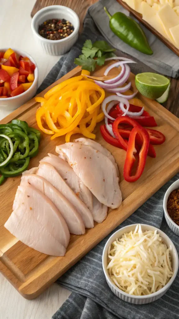 Ingredients for Cheesy Baked Fajita Chicken