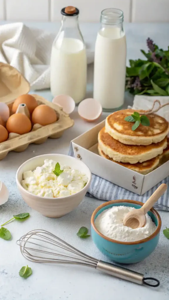 Ingredients for Cottage Cheese Pancakes