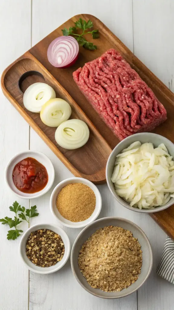 Ingredients for French Onion Meatloaf