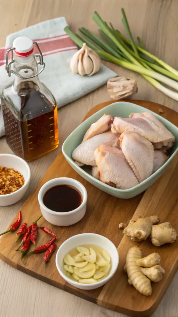 Ingredients for Honey Garlic Wings