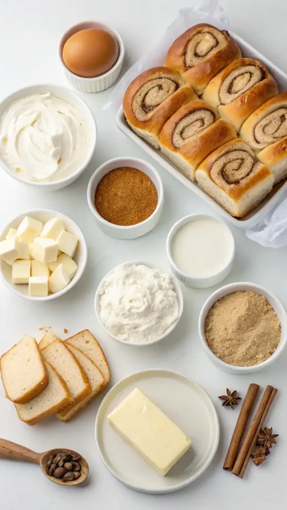 Ingredients for King’s Hawaiian Cream Cheese Cinnamon Rolls