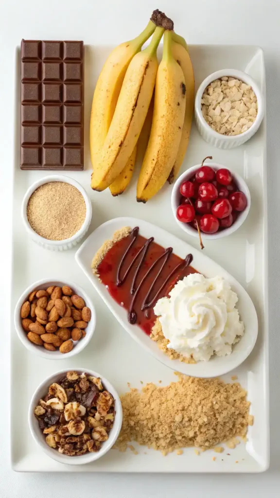 Ingredients for No-Bake Banana Split Cake